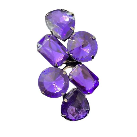 Elegant purple beaded hinged boho bracelet EUC - Picture 1 of 8